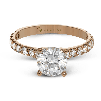ZR1563 Engagement Ring in 14k Gold with Diamonds