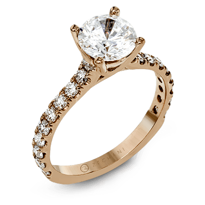 ZR1563 Engagement Ring in 14k Gold with Diamonds