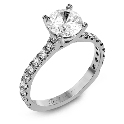 ZR1563 Engagement Ring in 14k Gold with Diamonds