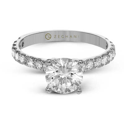 ZR1563 Engagement Ring in 14k Gold with Diamonds