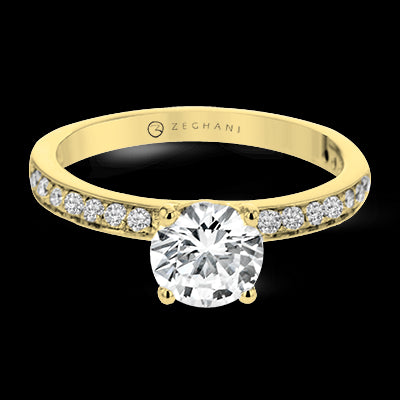 ZR1564 Engagement Ring in 14k Gold with Diamonds