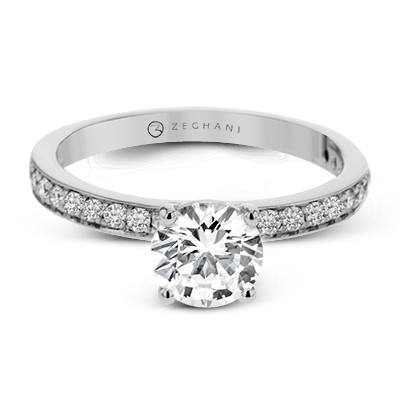 ZR1564 Engagement Ring in 14k Gold with Diamonds