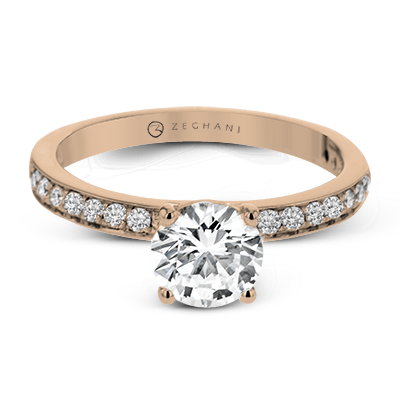 ZR1564 Engagement Ring in 14k Gold with Diamonds