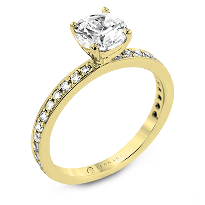 ZR1564 Engagement Ring in 14k Gold with Diamonds