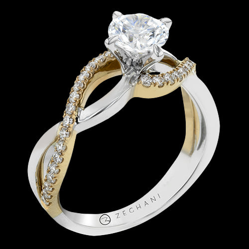 ZR1566 Engagement Ring in 14k Gold with Diamonds