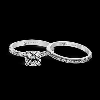 ZR1575 Wedding Set in 14k Gold with Diamonds