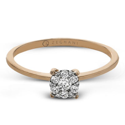 ZR1587 Engagement Ring in 14k Gold with Diamonds