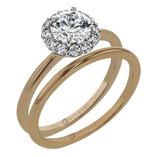 ZR1589 Wedding Set in 14k Gold with Diamonds