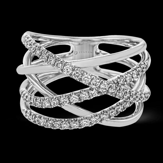 ZR1612 Right Hand Ring in 14k Gold with Diamonds