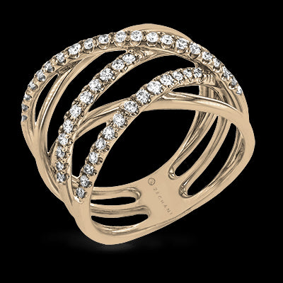 ZR1612 Right Hand Ring in 14k Gold with Diamonds