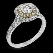 ZR1613 Engagement Ring in 14k Gold with Diamonds