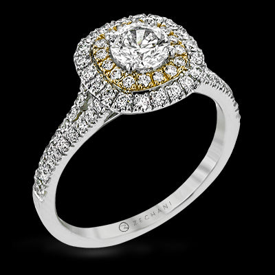 ZR1613 Engagement Ring in 14k Gold with Diamonds