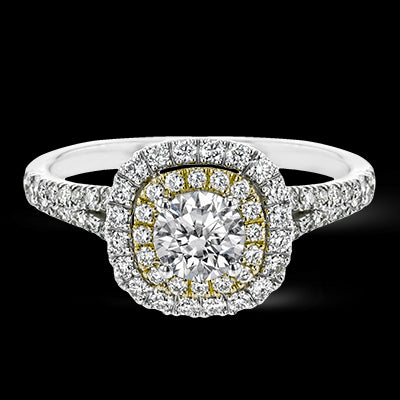 ZR1613 Engagement Ring in 14k Gold with Diamonds