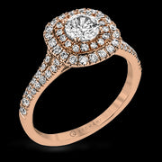 ZR1613 Engagement Ring in 14k Gold with Diamonds