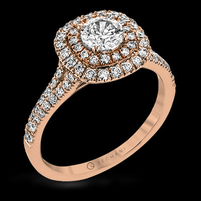 ZR1613 Engagement Ring in 14k Gold with Diamonds