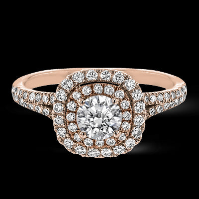 ZR1613 Engagement Ring in 14k Gold with Diamonds