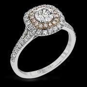 ZR1613 Engagement Ring in 14k Gold with Diamonds