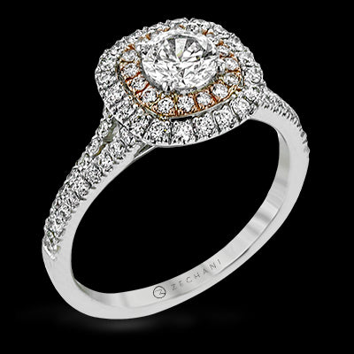 ZR1613 Engagement Ring in 14k Gold with Diamonds