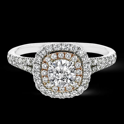 ZR1613 Engagement Ring in 14k Gold with Diamonds