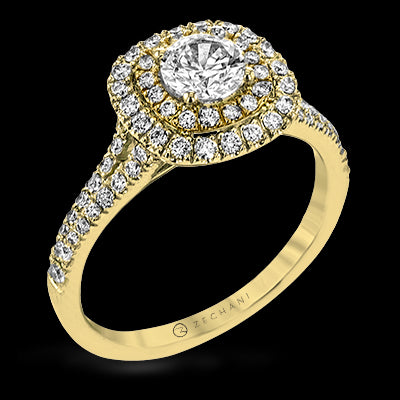 ZR1613 Engagement Ring in 14k Gold with Diamonds