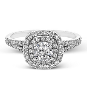 ZR1613 Engagement Ring in 14k Gold with Diamonds