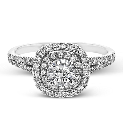 ZR1613 Engagement Ring in 14k Gold with Diamonds