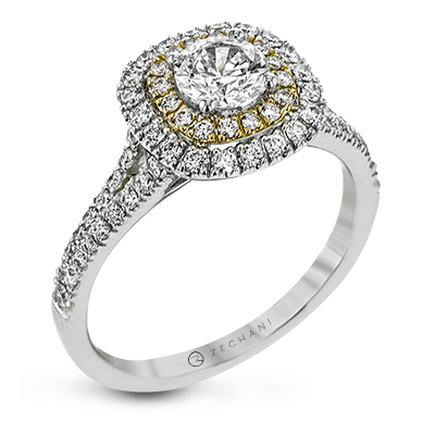 ZR1613 Engagement Ring in 14k Gold with Diamonds