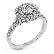 ZR1613 Engagement Ring in 14k Gold with Diamonds