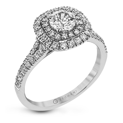 ZR1613 Engagement Ring in 14k Gold with Diamonds