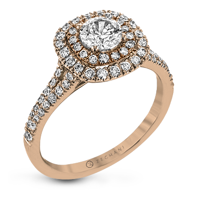 ZR1613 Engagement Ring in 14k Gold with Diamonds