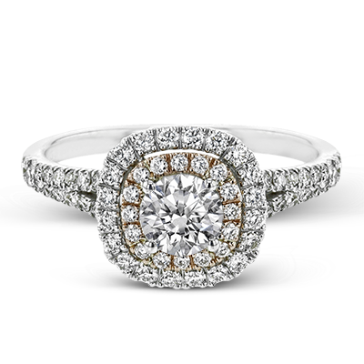 ZR1613 Engagement Ring in 14k Gold with Diamonds