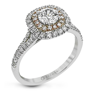 ZR1613 Engagement Ring in 14k Gold with Diamonds