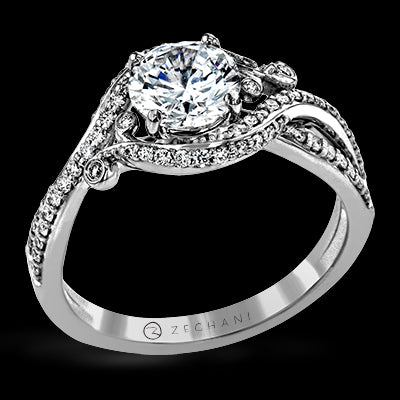 ZR1631 Engagement Ring in 14k Gold with Diamonds