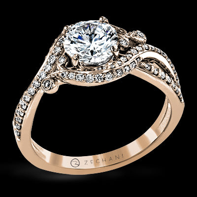 ZR1631 Engagement Ring in 14k Gold with Diamonds