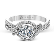 ZR1631 Engagement Ring in 14k Gold with Diamonds