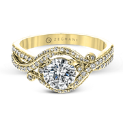 ZR1631 Engagement Ring in 14k Gold with Diamonds