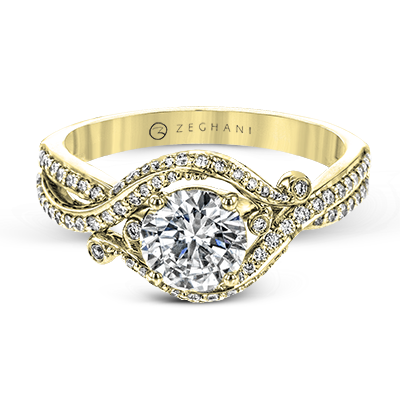 ZR1631 Engagement Ring in 14k Gold with Diamonds