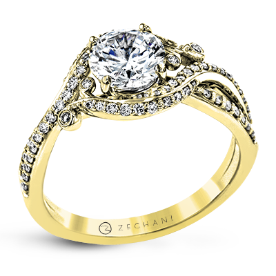 ZR1631 Engagement Ring in 14k Gold with Diamonds