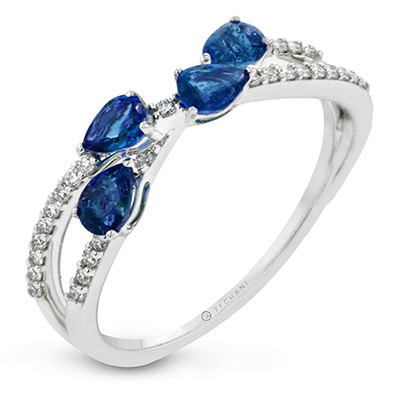 ZR1634 Color Ring in 14k Gold with Diamonds