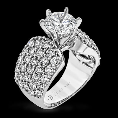 ZR1639 Engagement Ring in 14k Gold with Diamonds