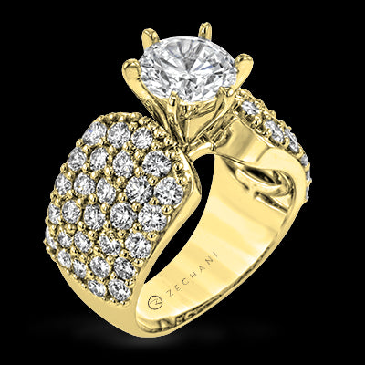 ZR1639 Engagement Ring in 14k Gold with Diamonds