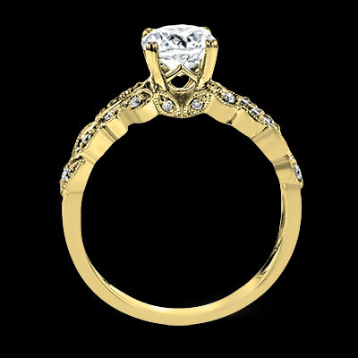 ZR1640 Engagement Ring in 14k Gold with Diamonds