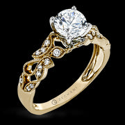 ZR1640 Engagement Ring in 14k Gold with Diamonds
