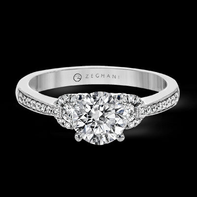 ZR1642 Engagement Ring in 14k Gold with Diamonds