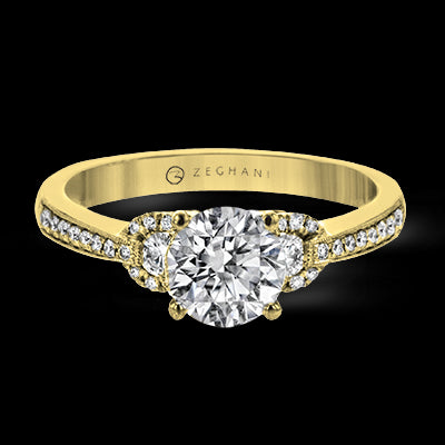 ZR1642 Engagement Ring in 14k Gold with Diamonds