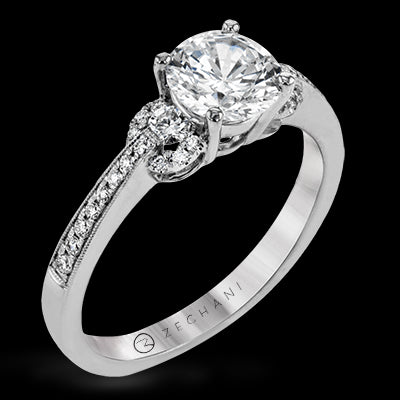 ZR1642 Engagement Ring in 14k Gold with Diamonds