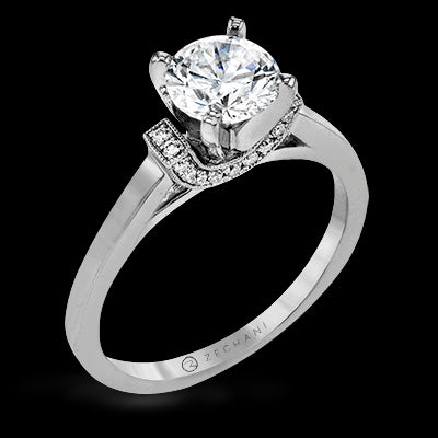 ZR1644 Engagement Ring in 14k Gold with Diamonds