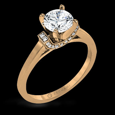 ZR1644 Engagement Ring in 14k Gold with Diamonds