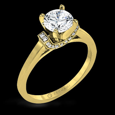ZR1644 Engagement Ring in 14k Gold with Diamonds