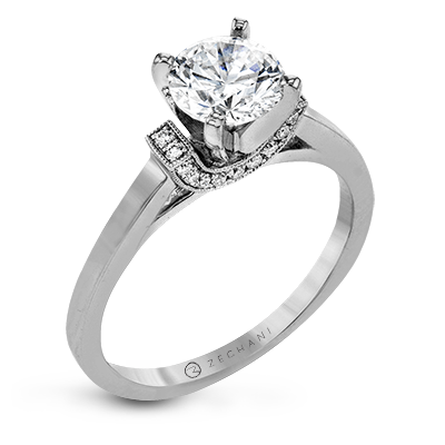 ZR1644 Engagement Ring in 14k Gold with Diamonds